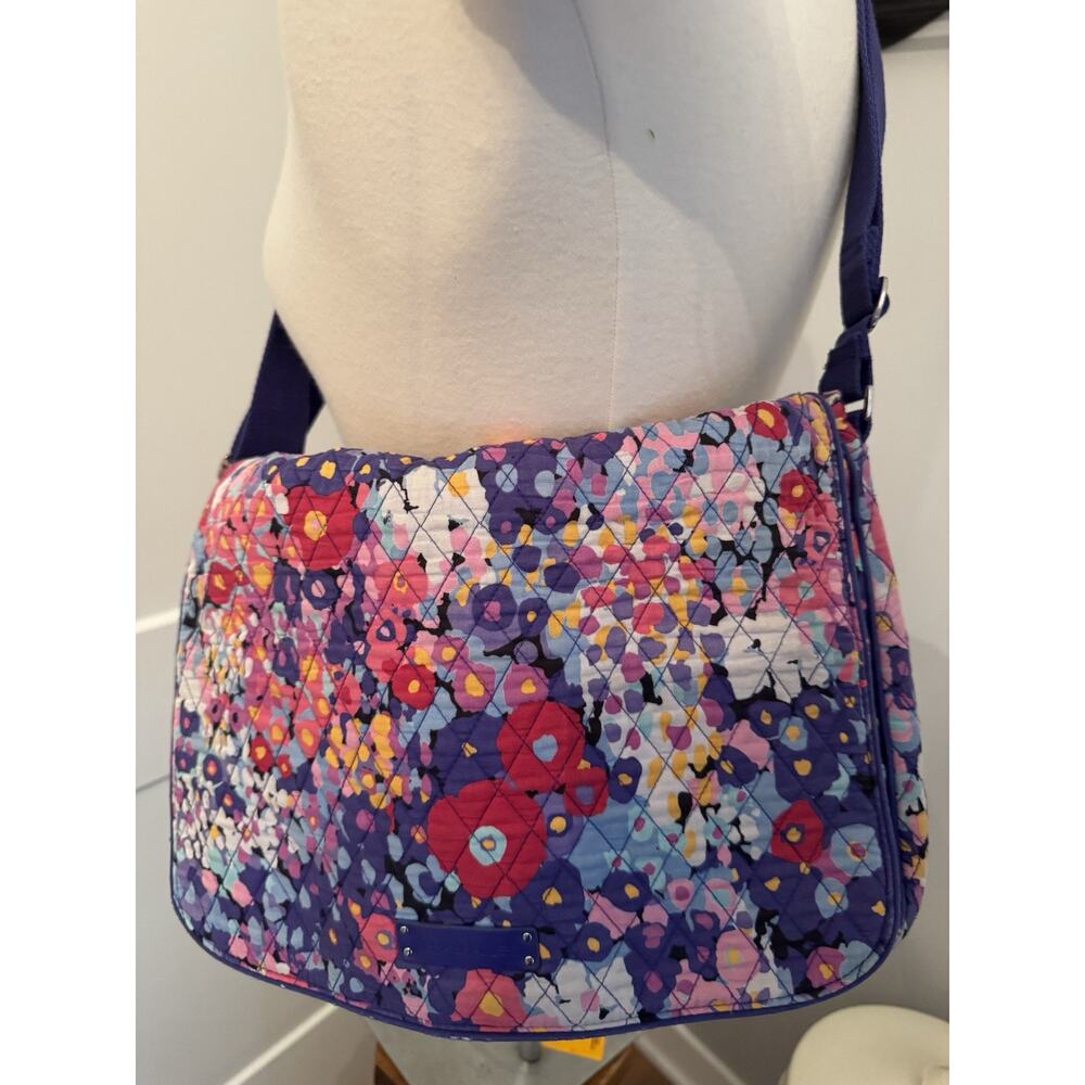 Vera Bradley Flower Floral Laptop Messenger Bag Work Bag Crossbody - Picture 15 of 16